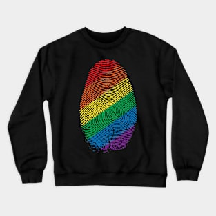 LGBT Flag Rainbow Fingerprint Proud Crewneck Sweatshirt